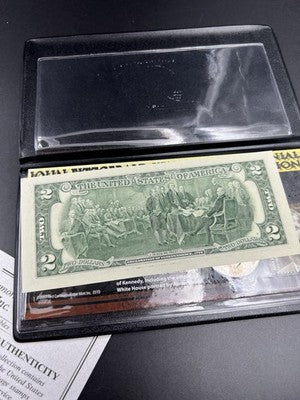 JFK Collection 2017 $2 Colorized Two Dolalr Bill FRN & Kennedy Half Dollar #76