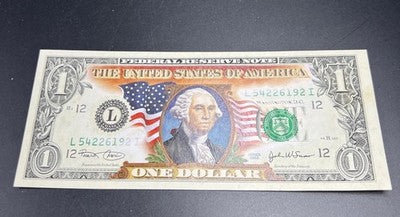 2003 $1 FRN Federal Reserve Note CH UNC Colorized Enhanced #619