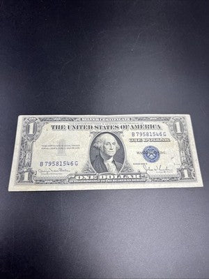 1935 D $1 Wide Margin One Dollar Silver Certificate Fine Circ #46