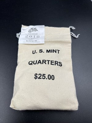 U.S. Mint Bag 100 2010 P 25c Hot Springs Arkansas ATB Quarter Coins BU UNC