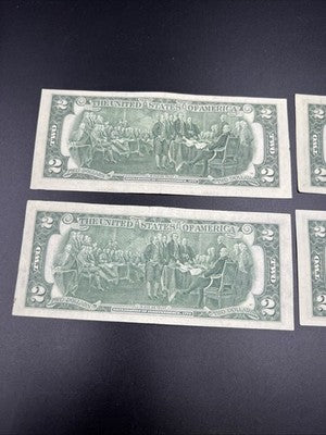 Lot of 4 1976 Bicentennial $2 Two Dollar Bills Circulated #777