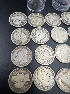 20 Coin Roll Barber 90% Silver Half Dollar Coins VG Very Good Conditions S#B