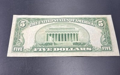 1934 D $5 US Silver Certificate VF Very Fine Circ Neat Serial Number