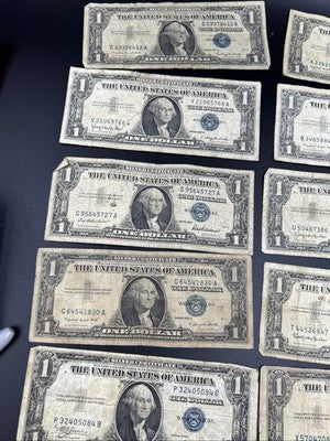 Lot of 16 VERY CIRC 1957 1935 $1 Dollar Silver Certificate Blue Seal Notes #81