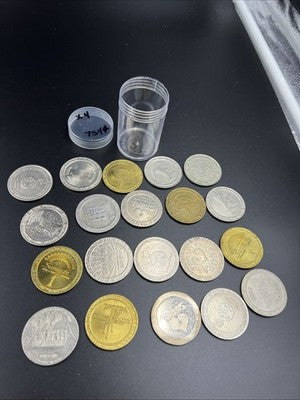 Lot of 20 $1 Casino Dollar Gaming Tokens Metal Circulated Conditions SKU#7544