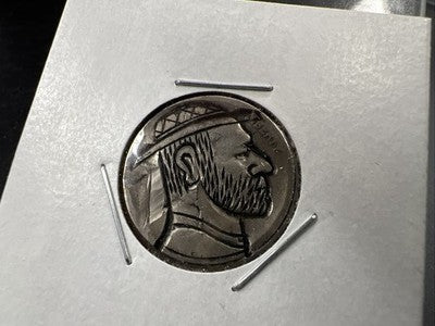 Hobo Buffalo Nickel Coin Modern Carving SKU#T