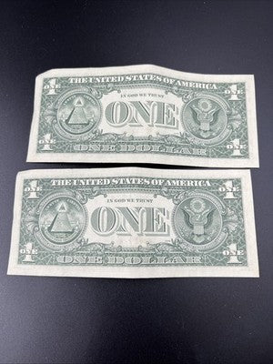 2 Consecutive 1963 B Barr FRN Federal Reserve Dollar Bill Notes VF / XF Circ #75