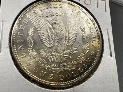1879 P $1 Morgan Silver Dollar Coin CH BU Unc Neat Toning Reverse