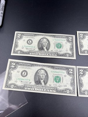 Lot of 4 1976 Bicentennial $2 Two Dollar Bills Circulated #777
