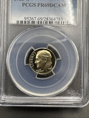 1985 S 10c Roosevelt Copper Nickel Proof Dime Coin PR69 DCAM #783 PCGS