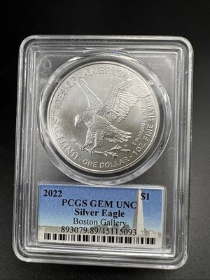2022 ASE American Silver Eagle David Bowers Signature Boston Gallery PCGS