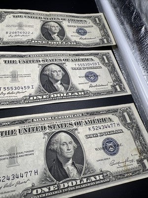 Lot of 6 1935 $1 One Dollar US Silver Certificates VF Very Fine #581