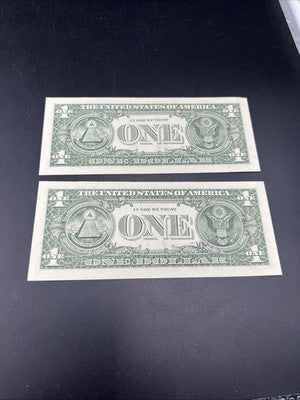 2 Consecutive 2013 $1 FRN Federal Reserve Notes Choice UNC #869