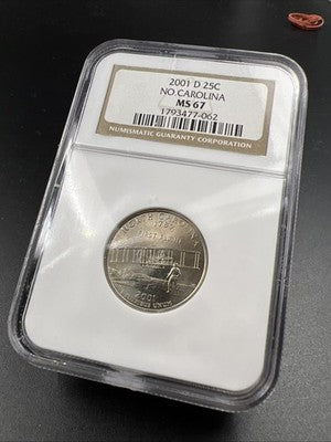 2001 D North Carolina State Statehood Quarter Coin MS67 NGC #062