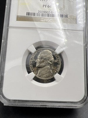 1975 S 5c Jefferson Proof Nickel Coin PF66 Proof Certified NGC #043
