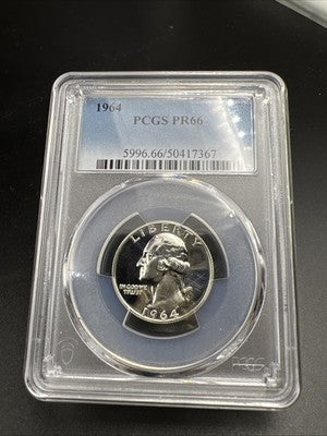 1964 25c Washington Silver Quarter Coin PR66 #67 PCGS