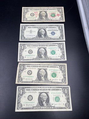 Dollar Bill Collector's Set 2003 Repeater + 1957 1963 1988 2009 * $1 Notes Circ