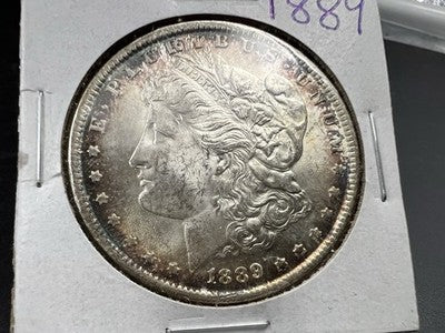 1889 P $1 Morgan Silver Dollar Coin CH BU Unc Neat Toning Toner
