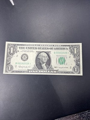 1963 $1 * Star FRN Federal Reserve Note Choice UNC Neat Serial Number #2026
