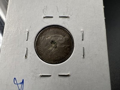 Monogram Love Token on 1878 10c Seated Liberty Dime Very Circ Damage Obverse