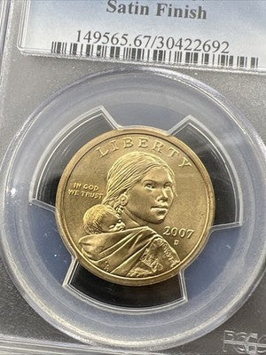 2007 D $1 Sacagawea Native Dollar Coin SP67 PCGS Satin Finish