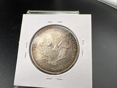 1994 1 Oz ASE American Silver Eagle Coin BU UNC Neat Toning Toner