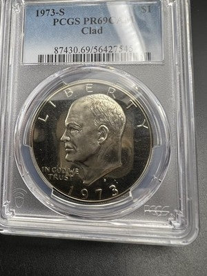 1973 S $1 Ike Eisenhower Dollar Coin PCGS PF69 DCAM Proof #45