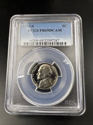 1976 S 5c Jefferson Proof Nickel Coin PR69 DCAM PCGS #287
