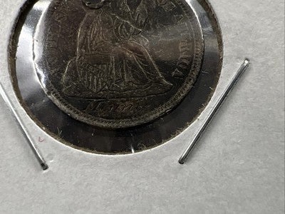 10c Seated Liberty Dime VF Details Graffiti "Minnie" Engraved