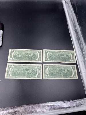 Lot of 4 1976 Bicentennial $2 Two Dollar Bills Circulated #777