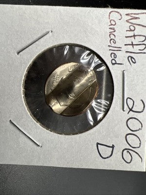 Waffled Cancelled 2006 D 10c Roosevelt Dime Coin SK#a