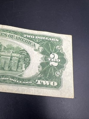 1928 G $2 Two Dollar Legal Tender United States Red Seal Note G / VG Circ #448