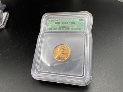 1940 S Lincoln Wheat Cent Penny Coin ICG MS67 RD #110 Some Toning