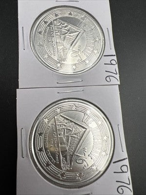 Lot of 2 1976 Riverside Casino Independence Ring Our Bell Tokens Gem UNC
