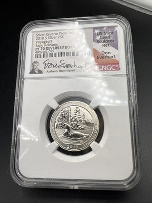 2018 S ATB Voyaguers Reverse Proof Silver Quarter NGC Everhart PF70 25c