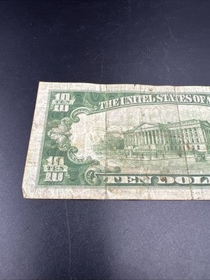 1934 A $10 FRN Ten Dollar Federal Reserve Note New York District VG Circ #96