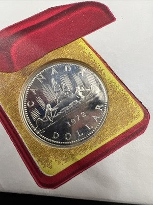 1972 $1 Canada Copper Nickel Canoe Dollar Gem UNC in Postcard