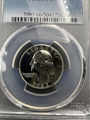 1963 25c Washington Silver Quarter Coin PR66 #63 PCGS