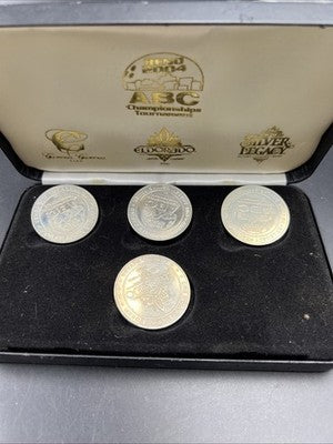 ABC 2004 4 Casino Gaming Token Participation Set Used