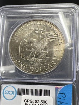 1972 P $1 Ike Eisenhower Clad Copper Nickel Dollar Coin ICG MS66 #92