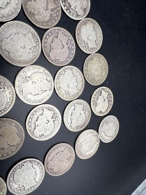 Barber Quarters 90% Silver Coin Quarter Roll $10 Face Value 40 Coins AG/G SKU#1j