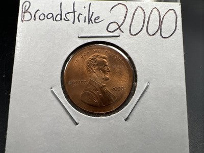 Large Centered Broadstrike 2000 P 1c Lincoln Memorial Cent Gem BU RB