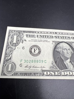 1969 $1 One Dollar FRN Federal Reserve Note UNC #809