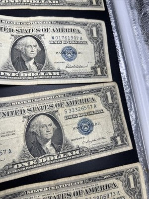 Lot of 10 1957 $1 One Dollar Silver Certificate Blue Seal Notes G / VG #147