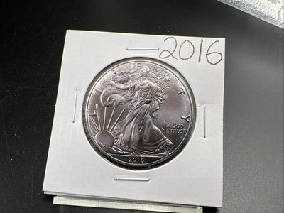 2016 1 Oz ASE American Silver Eagle Coin Gem BU UNC Neat Toning Toner