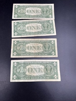 Lot of 4 1957 $1 One Dollar US Silver Certificates Neat Serial Numbers #3399