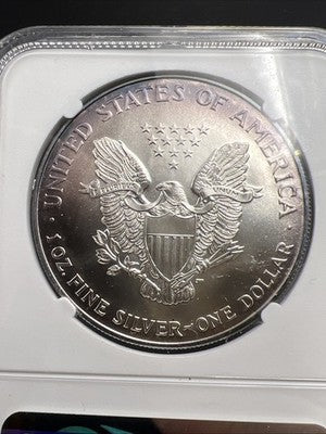1994 1 Oz ASE American Silver Eagle MS69 NGC Red Book Holder #034