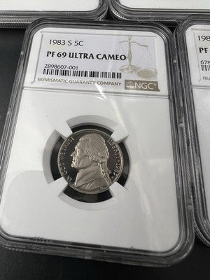 1983 S Complete 5 Coin Clad Proof Set NGC Graded PF69 UCAM