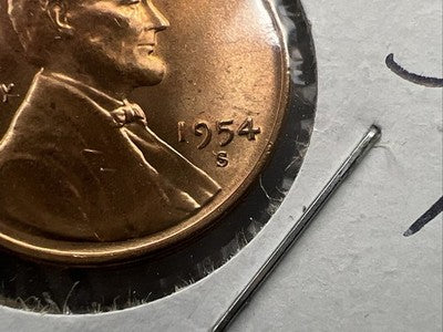 1954 S S/S RPM 003 1c Lincoln Wheat Cent Coin CH BU UNC