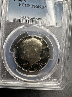 1980 S 50c Kennedy Proof 50c Half Dollar PCGS PR69 DCAM Used Holder